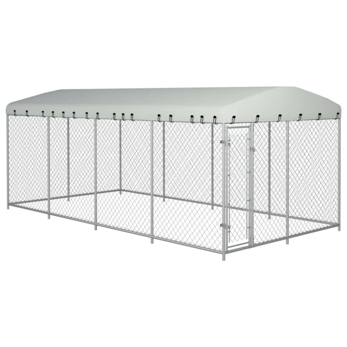 Outdoor Dog Kennel with Roof 8x4x2.3 m Oaakti