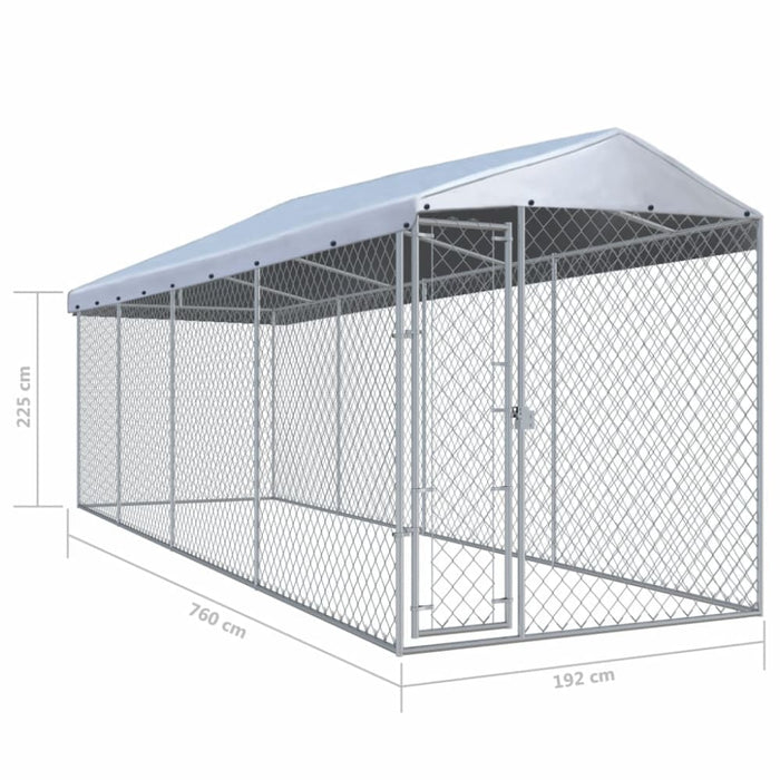 Outdoor Dog Kennel with Roof Oapbto