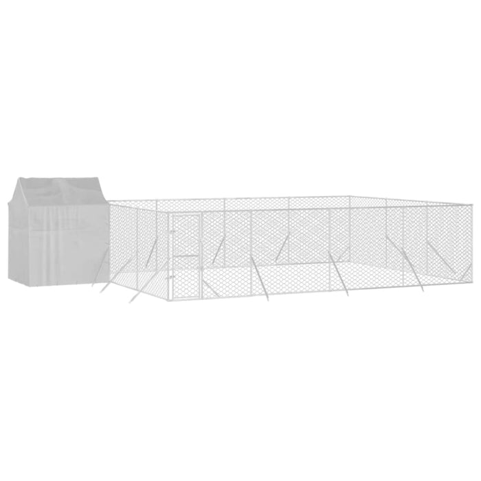 Outdoor Dog Kennel With Roof Silver 10x6x2.5 m Galvanised
