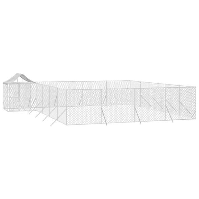 Outdoor Dog Kennel with Roof Silver 10x8x2.5 m Galvanised