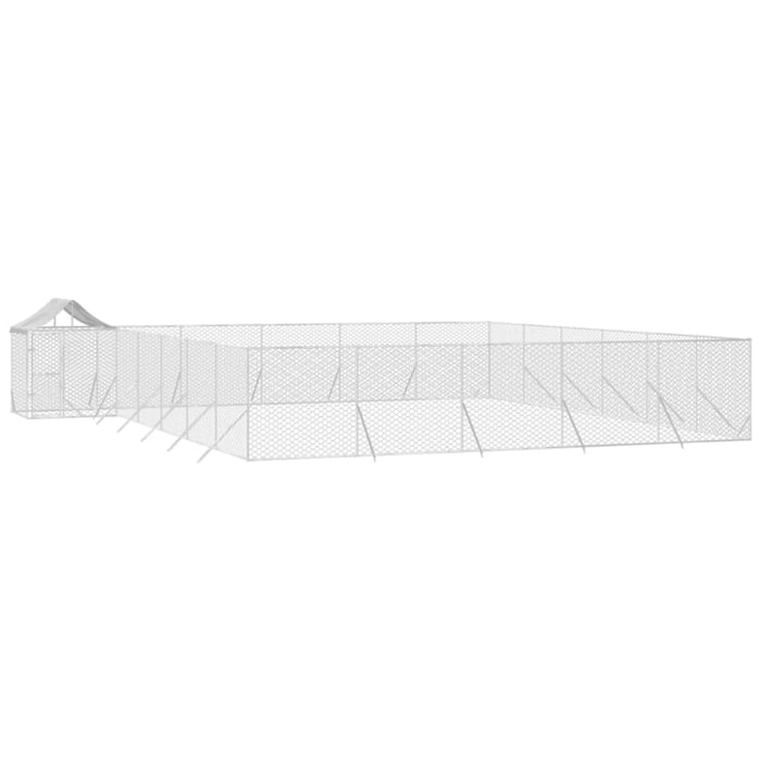 Outdoor Dog Kennel with Roof Silver 12x12x2.5 m Galvanised