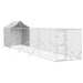 Outdoor Dog Kennel with Roof Silver 2x10x2.5 m Galvanised