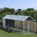 Outdoor Dog Kennel with Roof Silver 2x10x2.5 m Galvanised