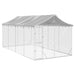Outdoor Dog Kennel with Roof Silver 3x6x2.5 m Galvanised