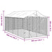 Outdoor Dog Kennel with Roof Silver 3x6x2.5 m Galvanised