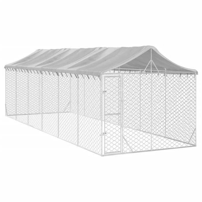 Outdoor Dog Kennel with Roof Silver 3x9x2.5 m Galvanised