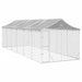 Outdoor Dog Kennel with Roof Silver 3x9x2.5 m Galvanised