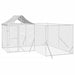 Outdoor Dog Kennel With Roof Silver 4x4x2.5 m Galvanised