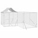 Outdoor Dog Kennel with Roof Silver 4x4x2.5 m Galvanised