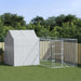 Outdoor Dog Kennel with Roof Silver 4x4x2.5 m Galvanised