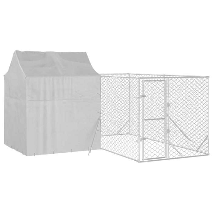 Outdoor Dog Kennel with Roof Silver 4x4x2.5 m Galvanised