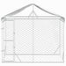 Outdoor Dog Kennel with Roof Silver 3x1.5x2.5 m Galvanised