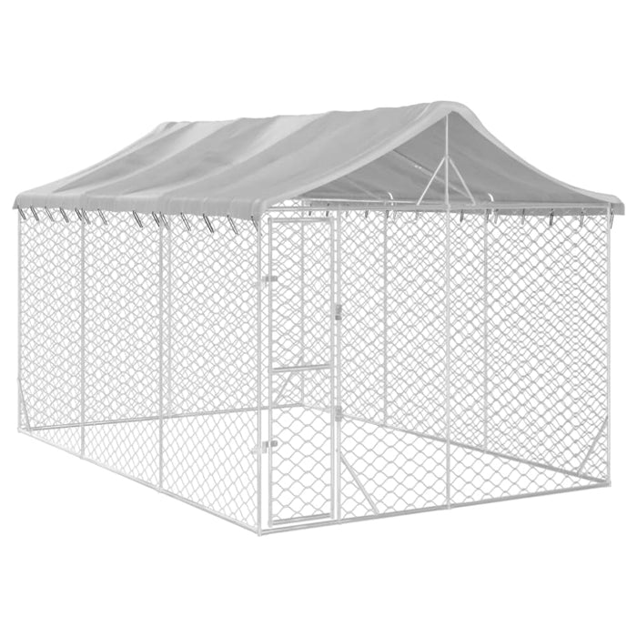 Outdoor Dog Kennel with Roof Silver 3x4.5x2.5 m Galvanised