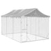 Outdoor Dog Kennel with Roof Silver 3x4.5x2.5 m Galvanised