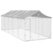 Outdoor Dog Kennel with Roof Silver 3x7.5x2.5 m Galvanised