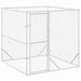 Outdoor Dog Kennel Silver 2x2x2 m Galvanised Steel Optlia