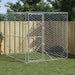 Outdoor Dog Kennel Silver 2x2x2 m Galvanised Steel Optlia