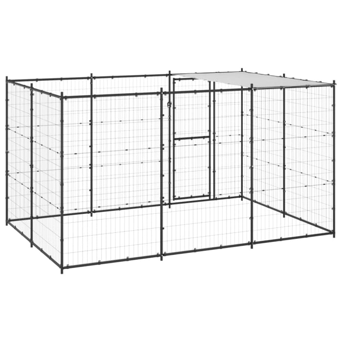 Outdoor Dog Kennel Steel with Roof 7.26 M² Tbnxxkt