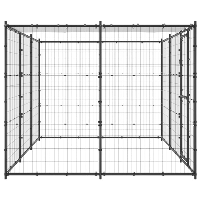 Outdoor Dog Kennel Steel with Roof 7.26 M² Tbnxxkt