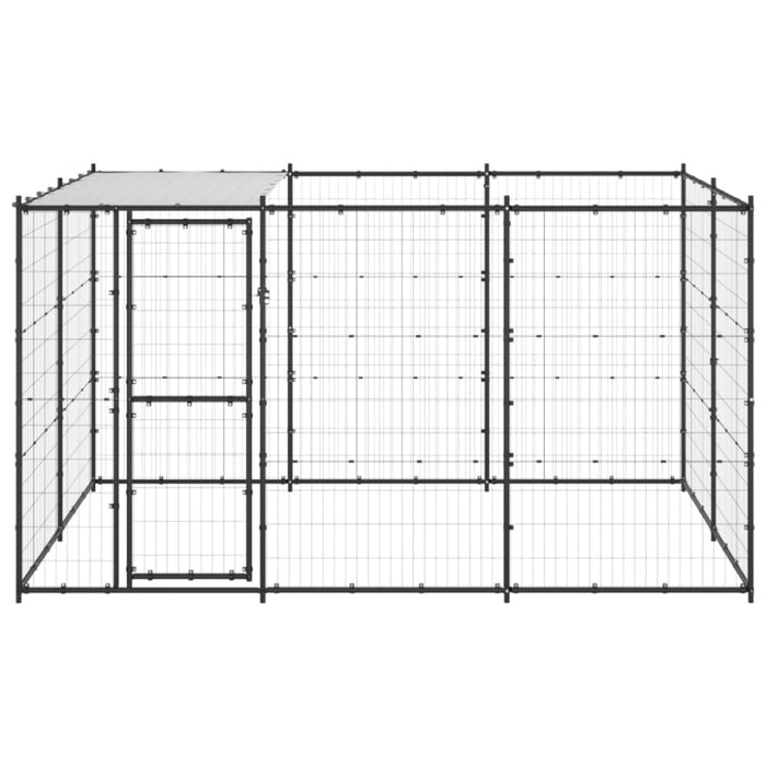 Outdoor Dog Kennel Steel with Roof 7.26 M² Tbnxxkt