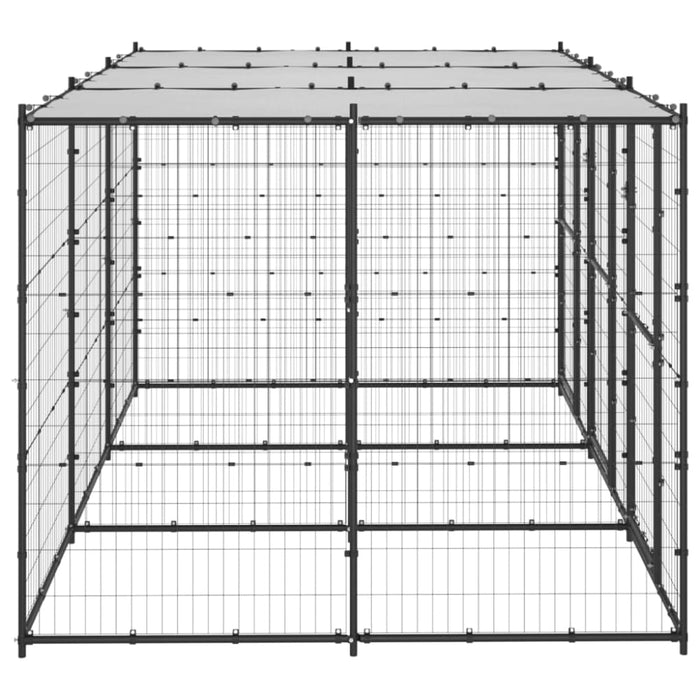 Outdoor Dog Kennel Steel With Roof 7.26 M² Tbnxxpb