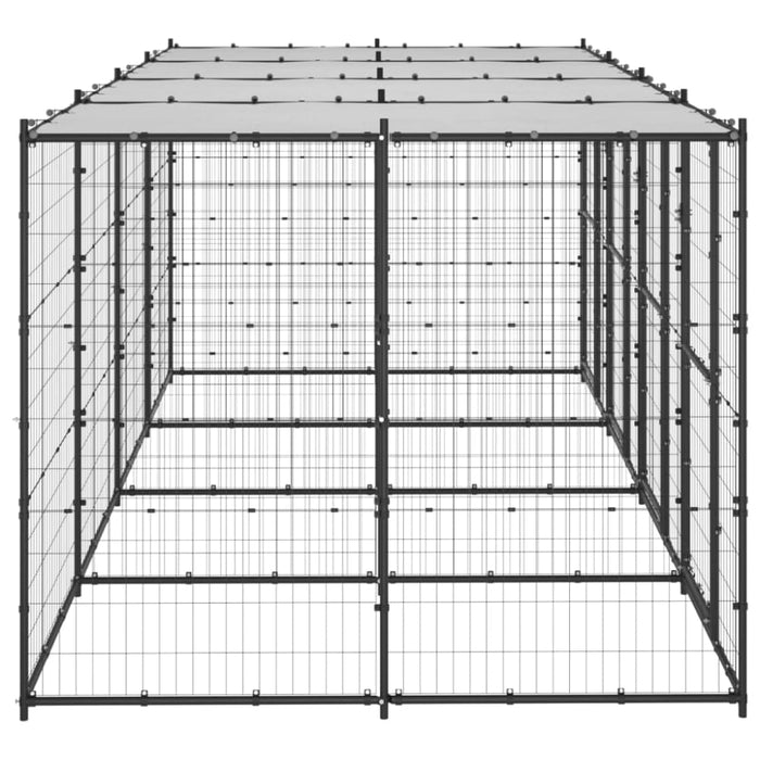 Outdoor Dog Kennel Steel With Roof 9.68 M² Tbnxxpo