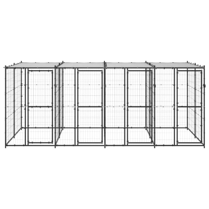 Outdoor Dog Kennel Steel With Roof 9.68 M² Tbnxxpo