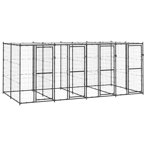 Outdoor Dog Kennel Steel With Roof 9.68 M² Tbnxxpo