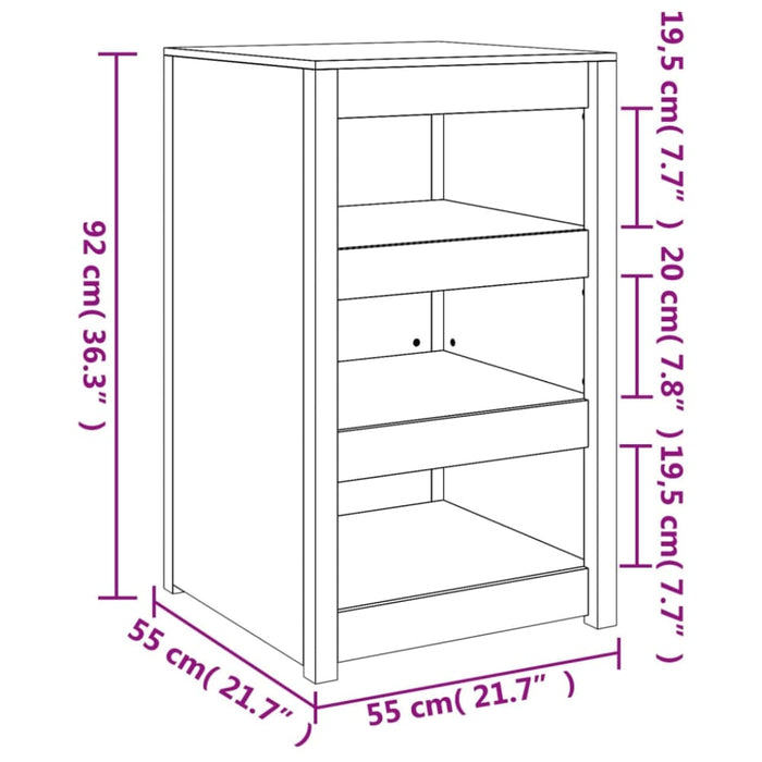 Outdoor Kitchen Cabinet 55x55x92 Cm Solid Wood Pine Ntxtao