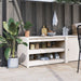 Outdoor Kitchen Cabinet White 106x55x64 Cm Solid Wood Pine