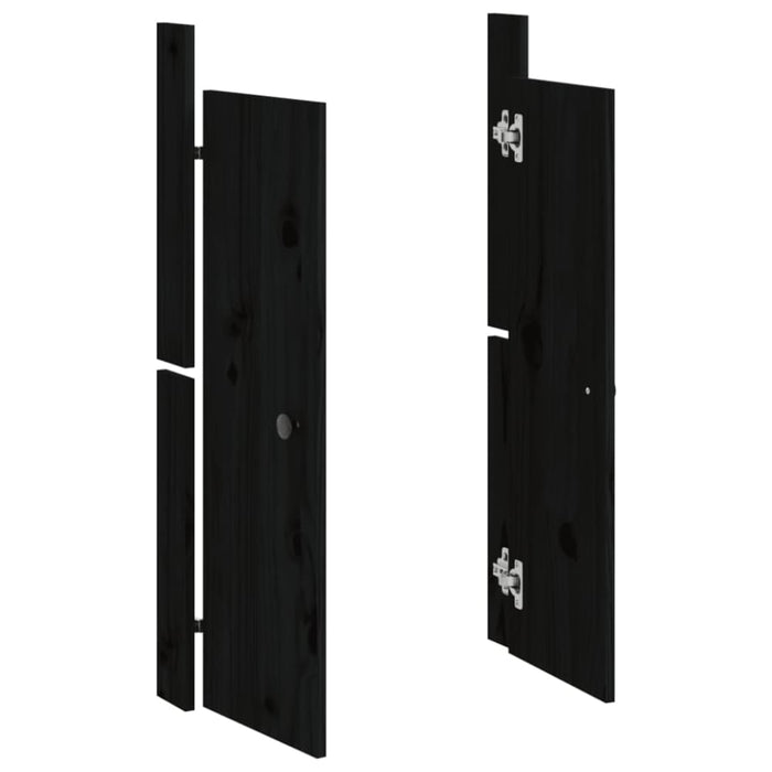 Outdoor Kitchen Doors Black 50x9x82 Cm Solid Wood Pine
