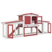 Outdoor Large Rabbit Hutch Red and White Wood Oibnap