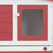 Outdoor Large Rabbit Hutch Red and White Wood Oibnap