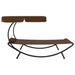 Outdoor Lounge Bed with Canopy & Pillow Brown Anbin
