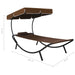 Outdoor Lounge Bed with Canopy & Pillow Brown Anbin