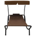 Outdoor Lounge Bed with Canopy & Pillow Brown Anbin