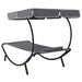Outdoor Lounge Bed with Canopy & Pillow Grey Anbik