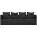 Outdoor Lounge Bed with Cushions Black Poly Rattan Tokplp