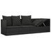 Outdoor Lounge Bed with Cushions Black Poly Rattan Tokplp