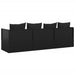 Outdoor Lounge Bed with Cushions Black Poly Rattan Tokplp
