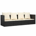 Outdoor Lounge Bed with Cushions Black Poly Rattan Tokplx