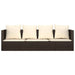 Outdoor Lounge Bed with Cushions Brown Poly Rattan Tokplt