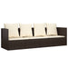 Outdoor Lounge Bed with Cushions Brown Poly Rattan Tokplt