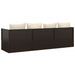 Outdoor Lounge Bed with Cushions Brown Poly Rattan Tokplt