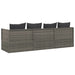 Outdoor Lounge Bed with Cushions Grey Poly Rattan Tokpla
