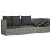 Outdoor Lounge Bed with Cushions Grey Poly Rattan Tokpla