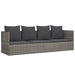 Outdoor Lounge Bed with Cushions Grey Poly Rattan Tokpla