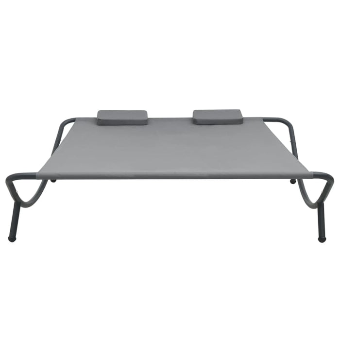 Outdoor Lounge Bed Fabric Anthracite Anbil