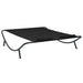 Outdoor Lounge Bed Fabric Black Totpxk