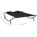 Outdoor Lounge Bed Fabric Black Totpxk